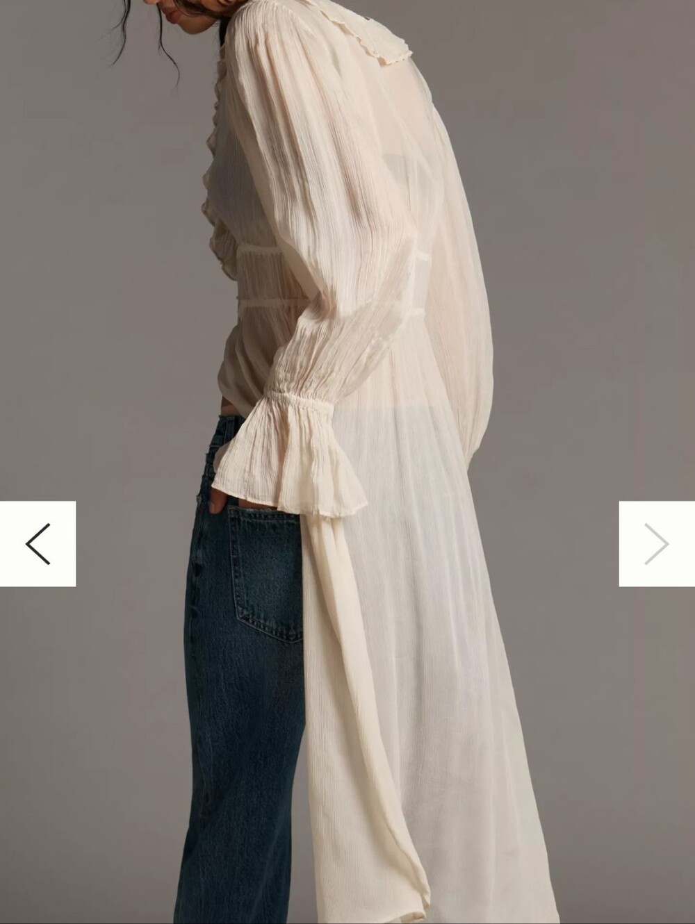 Anthropologie Long Sleeve Ruffled Duster Top NWT - Picture 3 of 3
